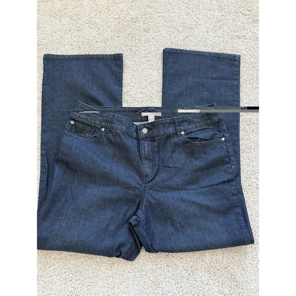 Chico's 2 (12-14) Denim Lustrous Flare Wide Leg Jeans INDIGO Everyday Edgy NWT
